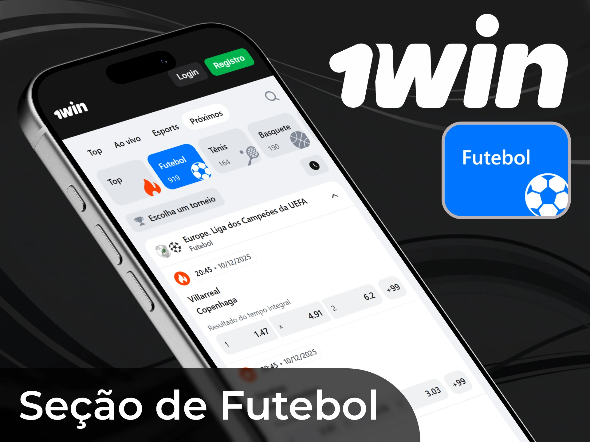Escolha seu time de futebol preferido e aposte neles para ganhar no 1win.