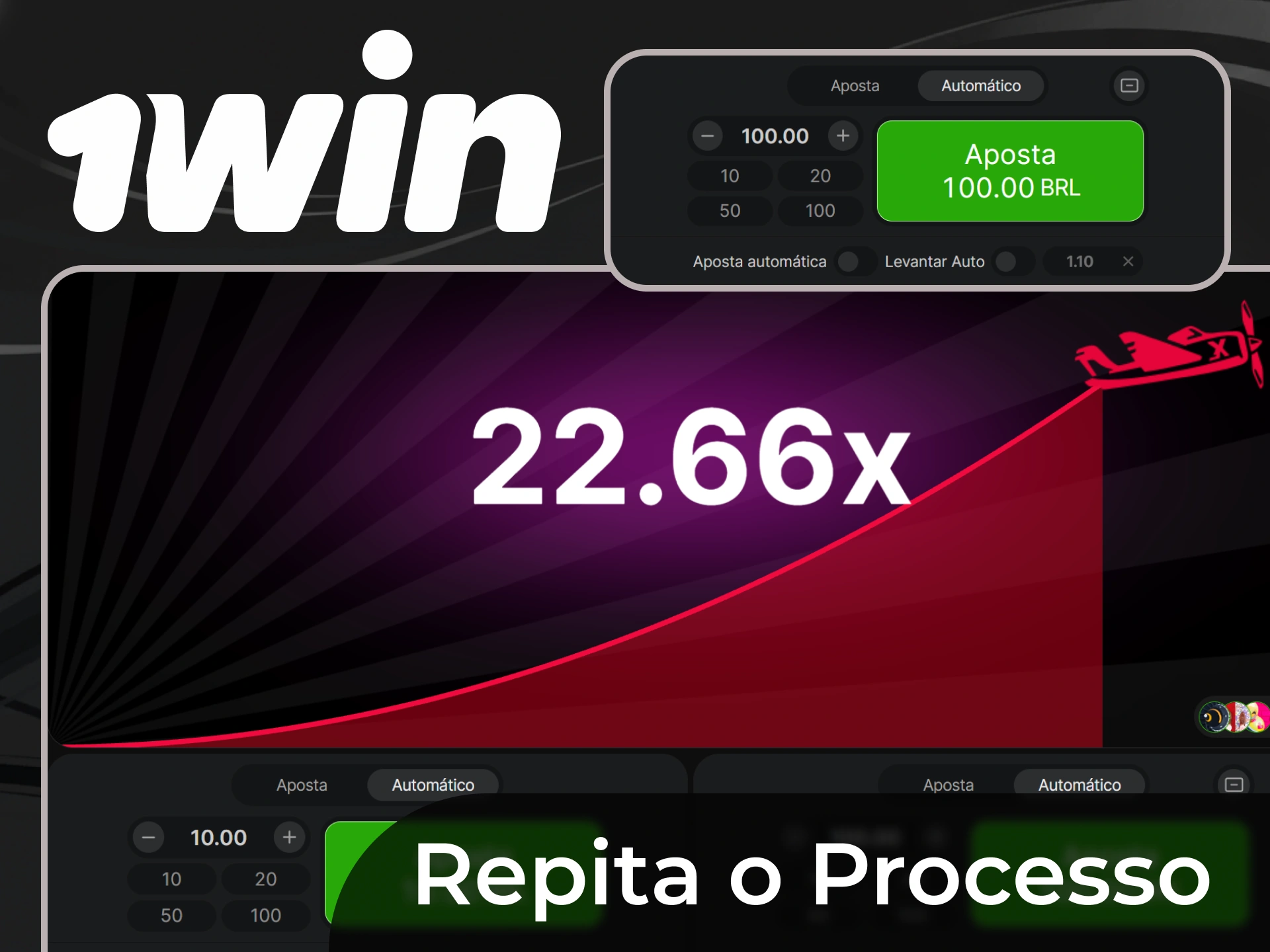 Imediatamente após os jogadores terem levantado fundos, podem repetir o jogo um número ilimitado de vezes no 1Win.