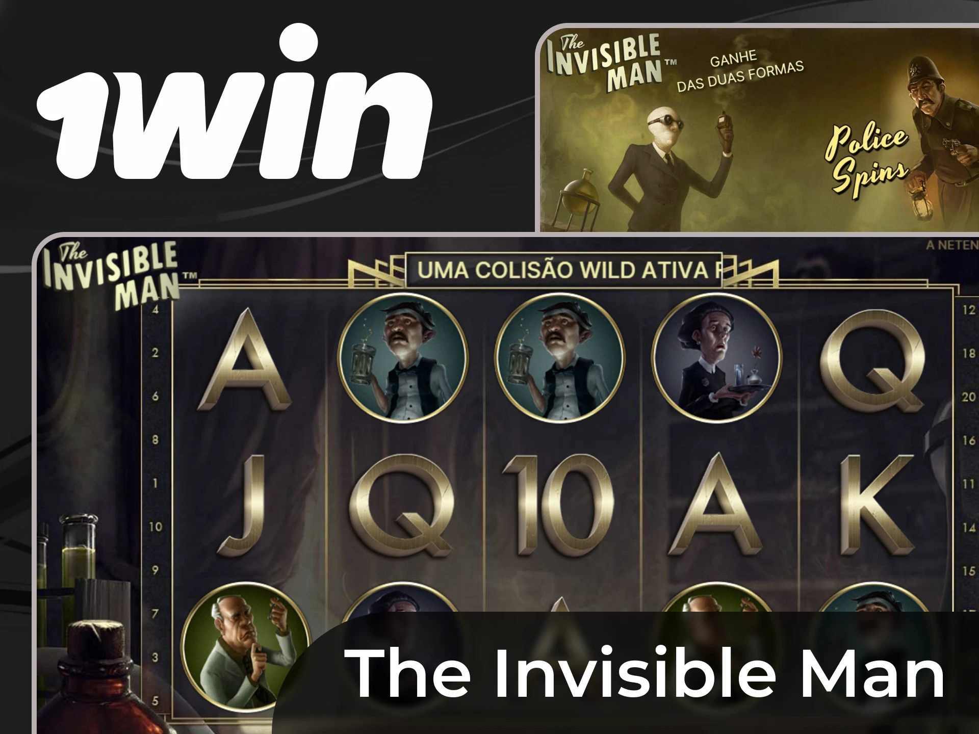 Procure grandes vitórias jogando o famoso slot The Invisible Man no 1win.