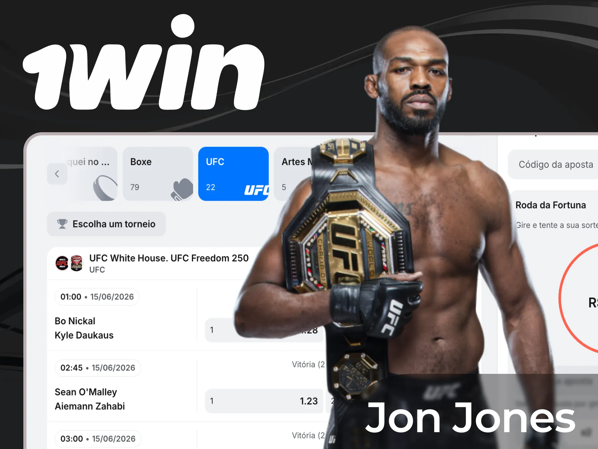 Aposte nas lutas de Jon Jones com as melhores odds na 1win.